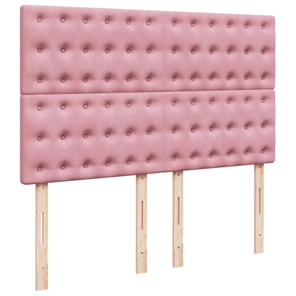Box Spring Bed with Mattress Pink 140x200 cm Velvet