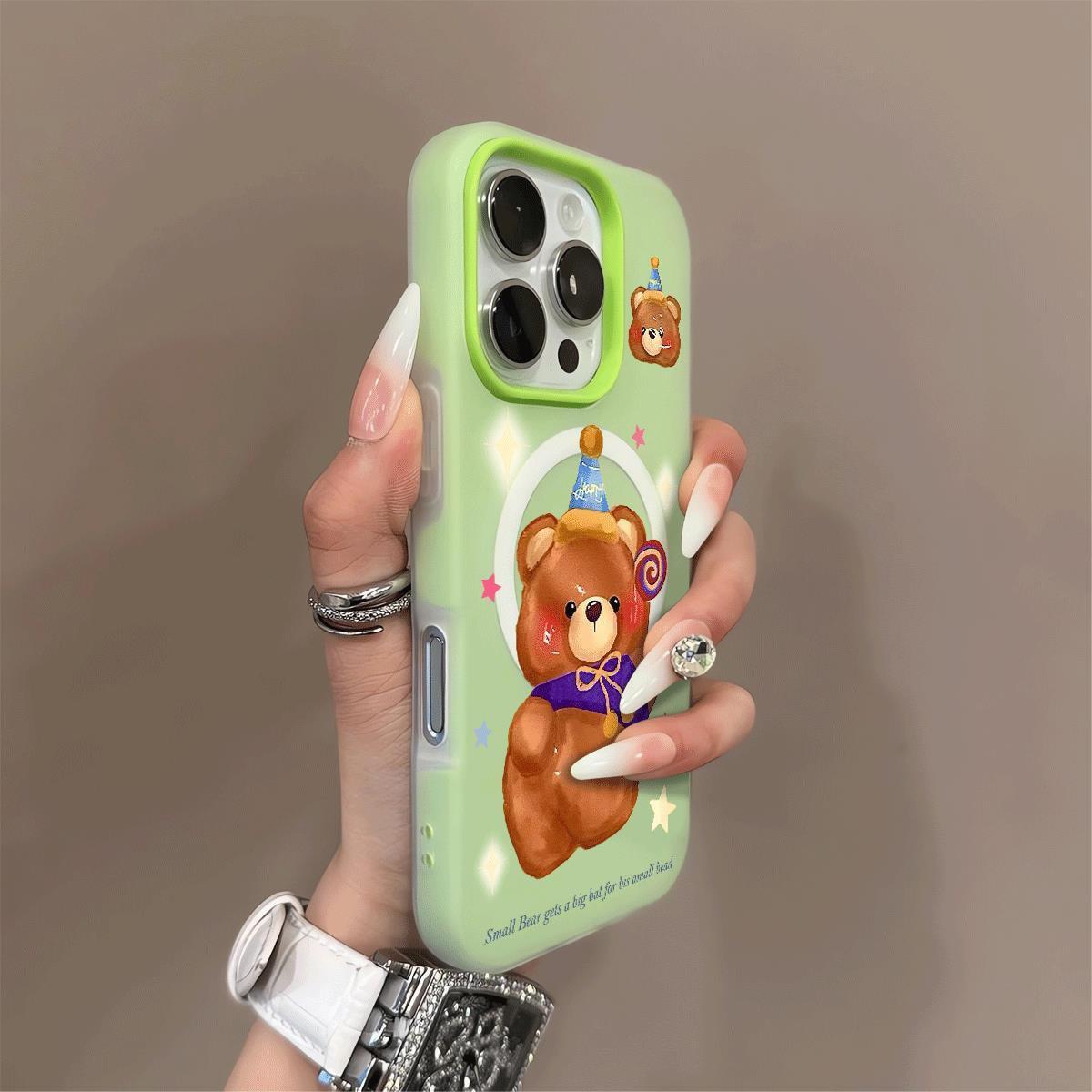 

Magnetic Jelly 2-in-1 Mobile Phone Case Transparent Mobile Phone Case Large Hole Women for Apple 15 Transparent Mobile Phone Protective Case Cartoon For iphone 17PROMAX