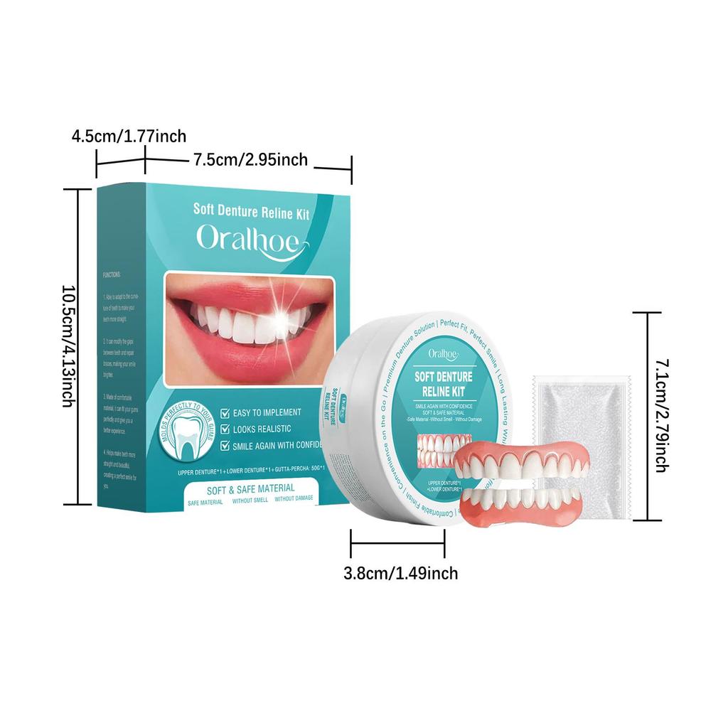 Denture Aesthetic Kit Cosmetic False Teeth Set Cover Teeth Gaps Keep Neat Comfortable