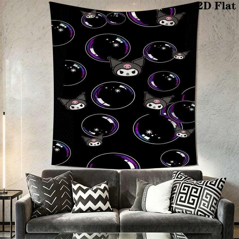 Kawaii Kuromi Tapestry Cute Room Tapestry Fashion Print Background Cloth Home Decor Homestay Soft Decoration Tapestry Background Wall Hanging Cloth