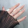 Four-Pointed Zircon Star Ring: Dreamy, Creative Double Star Design with Single Diamond.