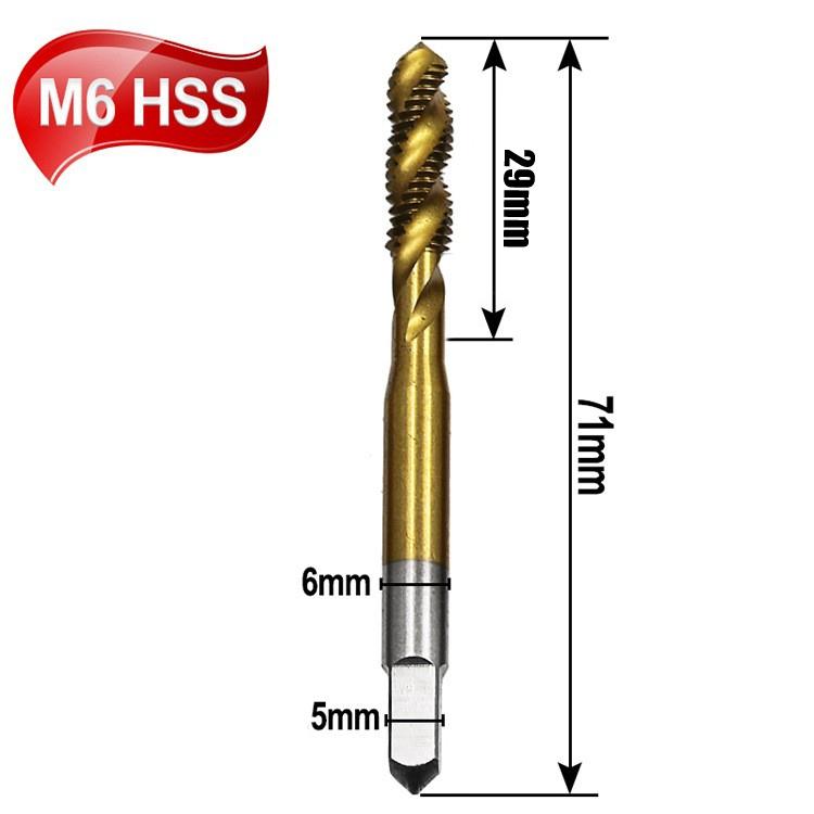 1Pcs Spiral Tap Drills Hand Tap High Speed Steel Metric Spiral Thread Tap