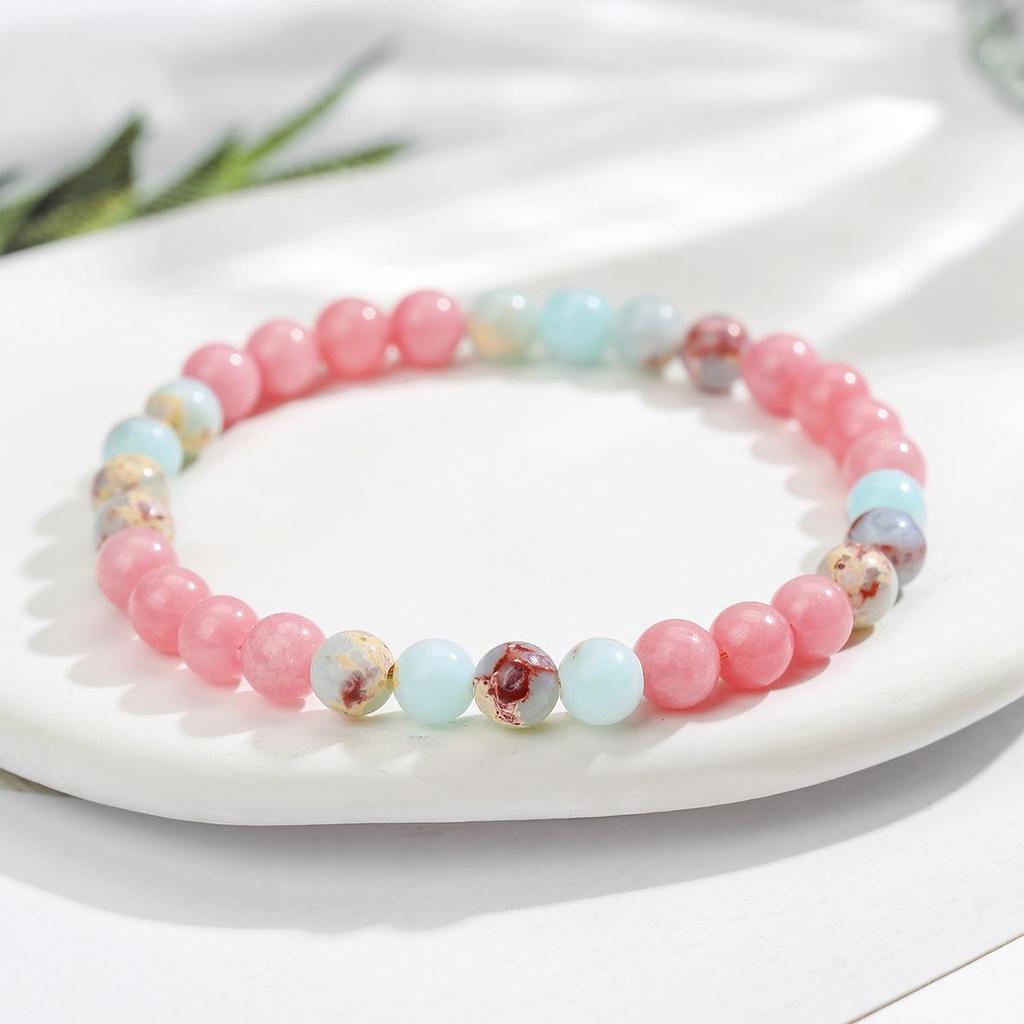 Handmade Natural Shoushan Stone & Red Jade Bracelet: Simple, Elegant Design for Cultural and Creative Style