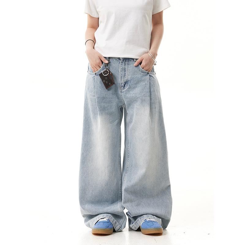 JYL Unisex Straight Jeans American Vintage Cleanfit High-Street Denim S бездна