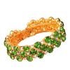 Full Diamond Open Round Bracelet Fashion Green Rhinestone Bracelet Women'S Bracelet
