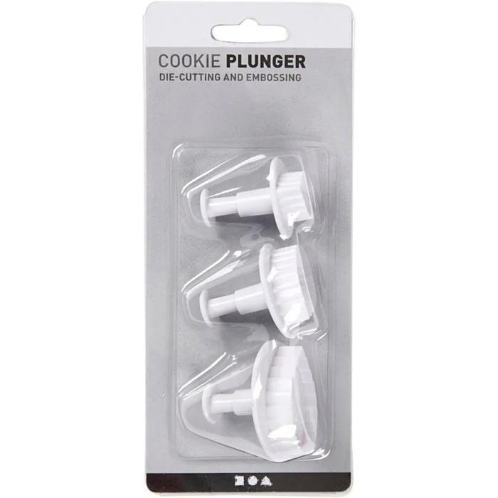 Emporte-pièces à poussoir - Feuilles - 3 pcs - Plastique - Compatible lave-vaisselle