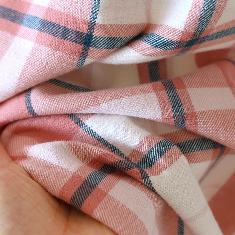 2025 Japanese New Spring and Autumn Couple Checkered Pants Pure Cotton Velvet and Women's Casual Sleepers Home Pants