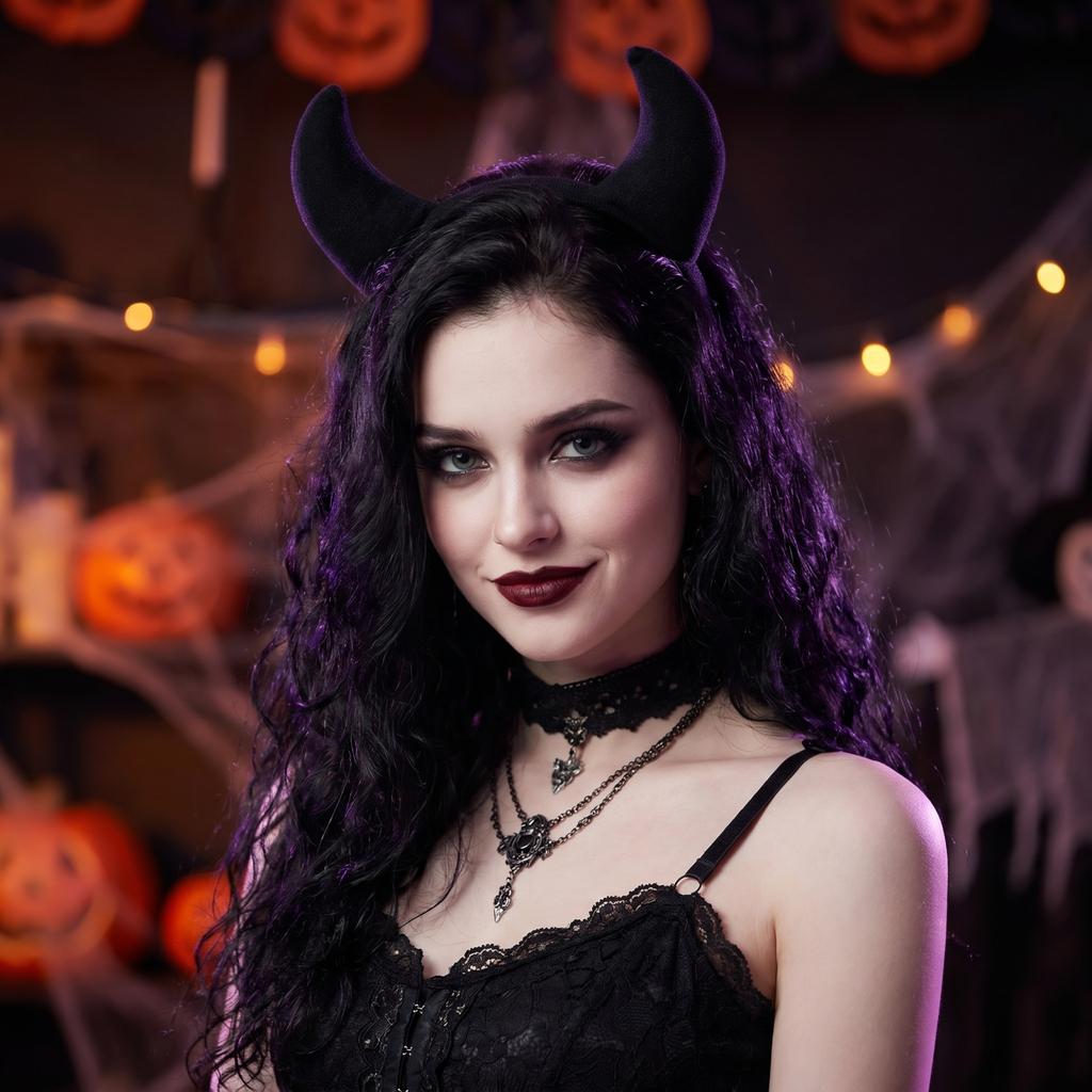 Bandeau Tête de Petit Diable pour Costume de Fête d'Halloween