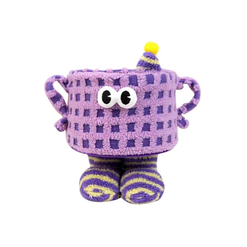 Little Monster Storage Basket Lamb Fleece Cotton Rope Finishing Basket Cute Cartoon Storage Basket Tabletop Ornament