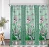 Stained Glass Garden Shower Curtain Butterfly Flower Church Stained Glass Pattern Art Shower Curtain 120X180Cm