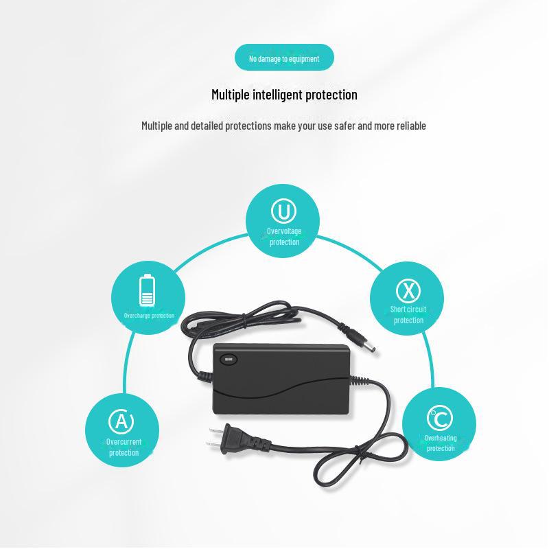 12.6V 3A Lithium Battery Charger for 3-String 18650 Batteries - Compatible with Electric Screwdriver, Hand Drill, and Light