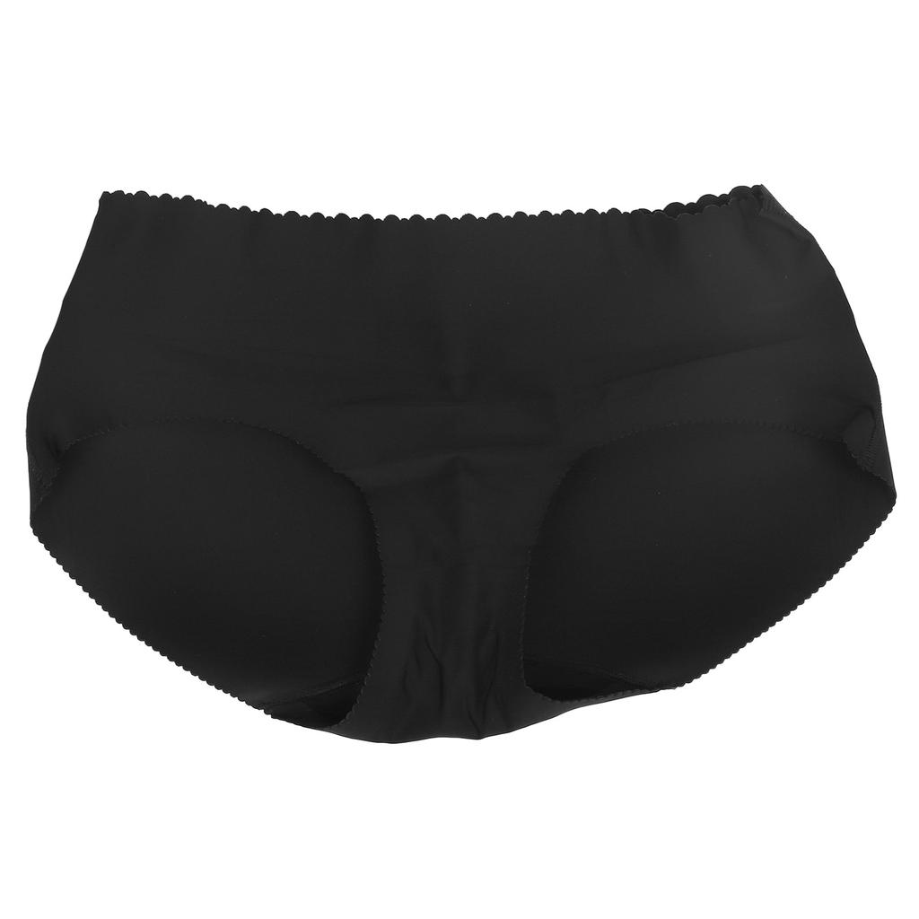 Po-Lifting-Slips Hüftgepolstert Nahtlos Low Rise Push-Up Po-Lifting Shapewear Glänzend Schwarz M