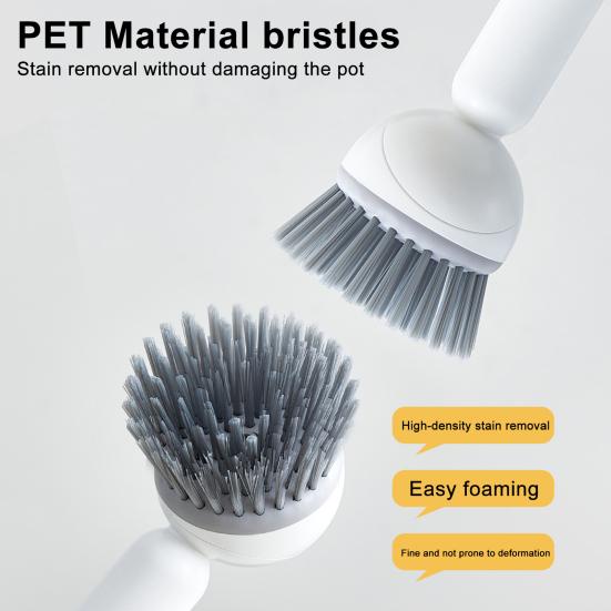 Dish Scrubber Brush with Handle Stain Removal Cleaning Brush Deep
