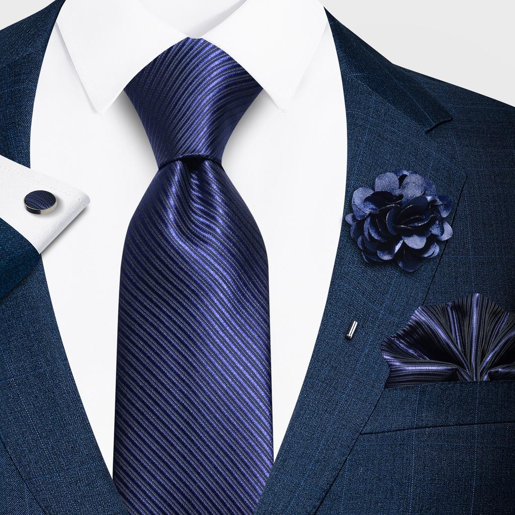 Fashion Men'S Paisley Tie Suit Pocket Towel Set 8Cm Polyester Jacquard Business Dress Tie