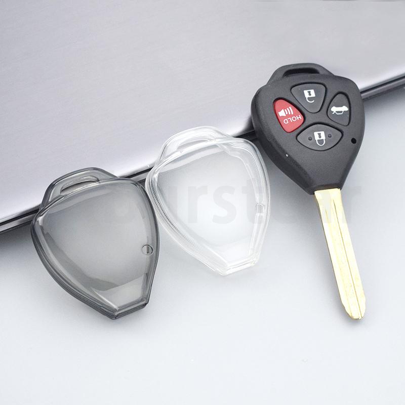 Transparent Tpu Auto Key Fob Cover Case Housing Remote Mount Fit For Toyota Yaris Vitz Auris Mk I 2007 Corolla Verso Hilux 7 Rav4 Porte Camry