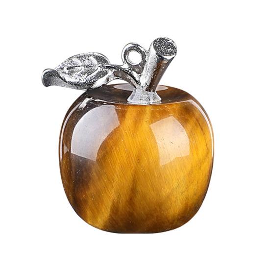 DIY Necklace Pendant Fruit Shape Natural Faux Crystal Pendant with Electroplated Silver Leaf Buckle 20mm Mini Ornament