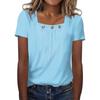 T-skjorter for kvinner Uformell Firkantet hals Kortermede skjorter Topp Pullover vår og sommer