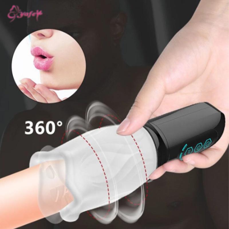 Male Masturbator Oral Sex Trainer Vibrator Sex Toys for Men Vagina Real Pussy Adult Delay Automatic Climax Glans Stimulate Man