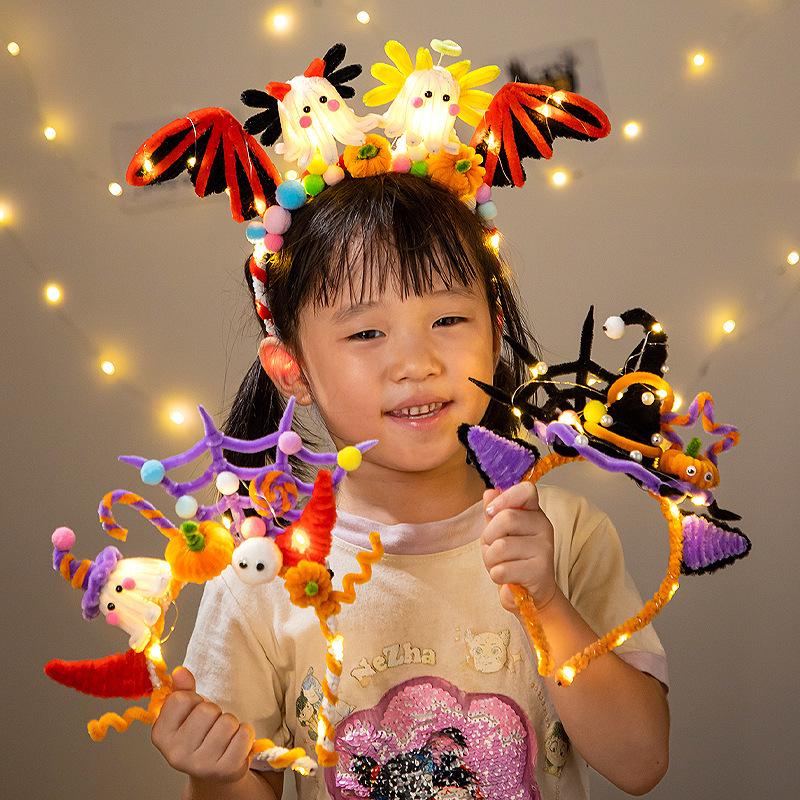 DIY Pumpkin Light-Up Headband Kit for Kids - Halloween Party Costume Prop