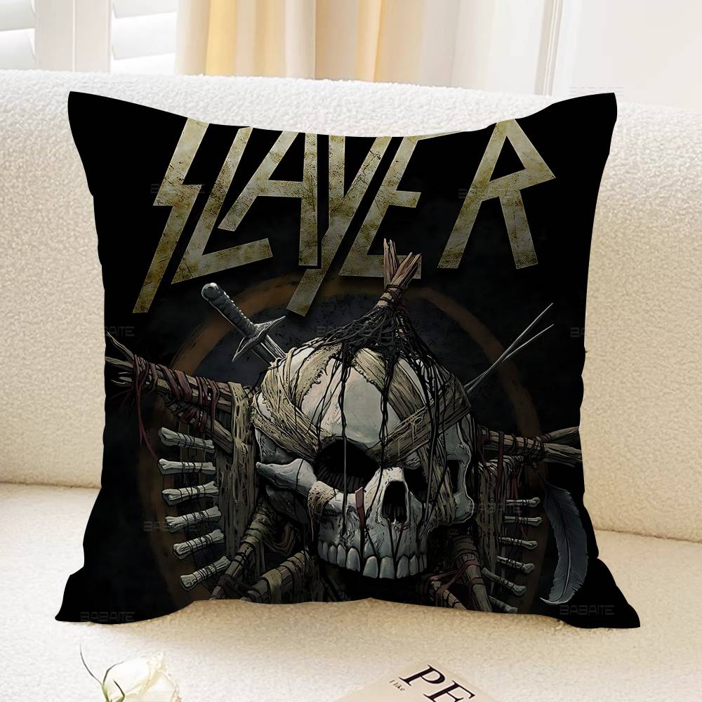S-Slayer H-Heavy M-Metal Band 45*45cm Cushion Cover Pillow Cover Decor Pillowcase Home Pillowcase For Couch Pillow