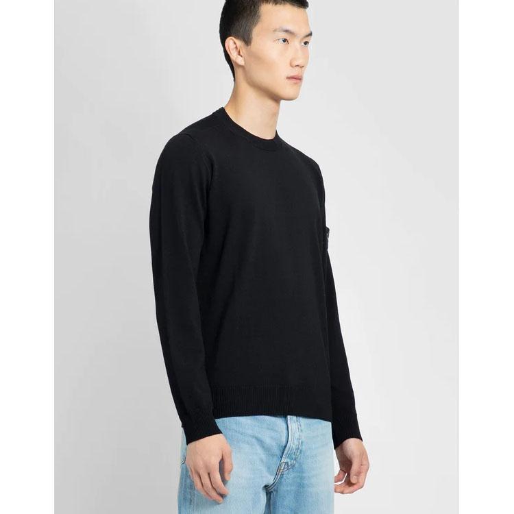 STONE ISLAND Wool Crewneck Sweater 'Black' Men's 7915510C4-A0029