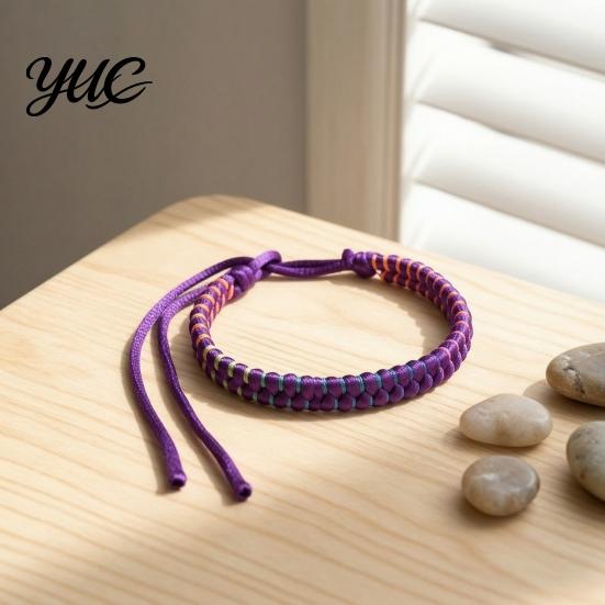 Cavigliere Intrecciate Minimaliste Bracciale da Surfista, Braccialetti Colorati Regolabili Fatti a Mano per Amicizia Donna Boho Polso Uomo Cavo in Poliestere Resistente Polso