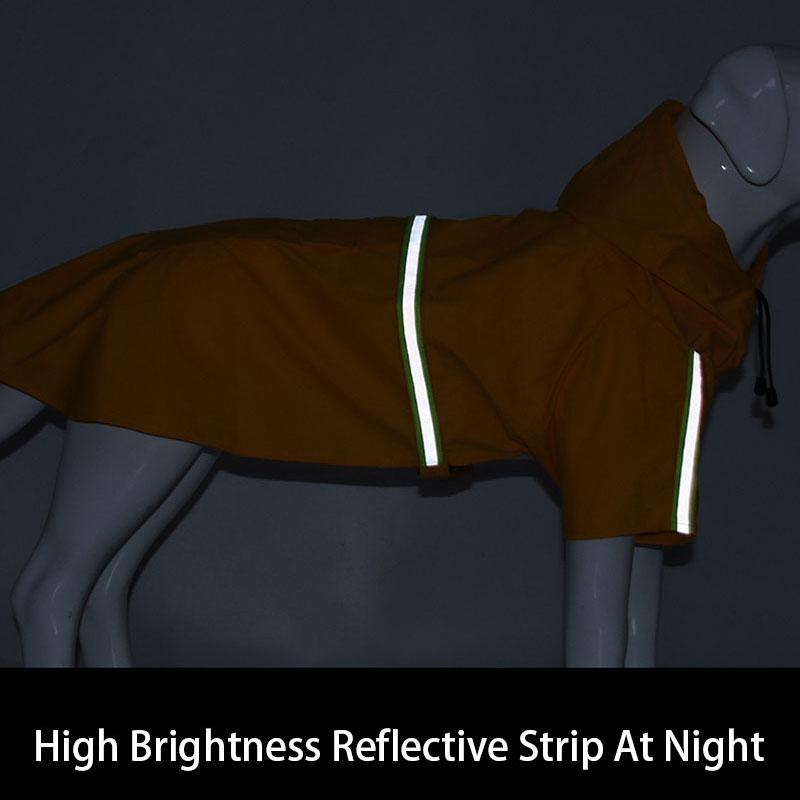 Wodoodporny Płaszcz Przeciwdeszczowy dla Dużego Psa z Kapturem i Odblaskowym Paskiem Wiatroodporny Wodoodporny Płaszcz Przeciwdeszczowy z Kapturem dla Psa