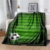 Soccer Football Field Print Flannel Blanket Soft Warm Throw Sofa Bedroom Game Room Birthday Gift Indoor Home Bedding Decor