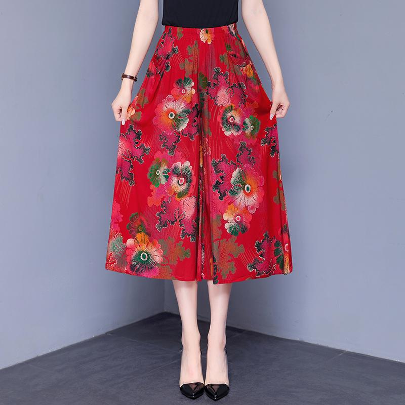 Hohe Taille Breite Bein Hosen Frauen Sommer Plus Größe Casual Lose Vintage Elastische Taille Oversize Hosen