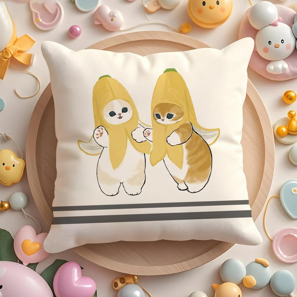 

Cute Cat Cartoon Animal Cushion Cover Short Plush DoubleSided Printing Home Machine Washable in Warm Winter Pillow Cover 40x40cm 16x16in