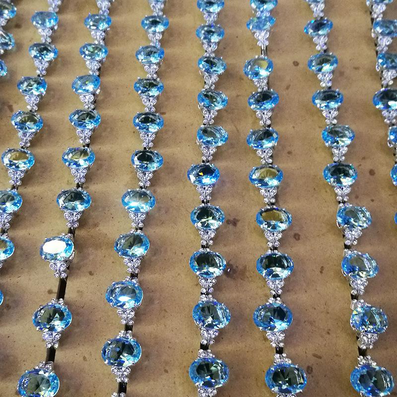 Platinum-Plated Butterfly Ring with Sea Blue Topaz and Zircon for Women