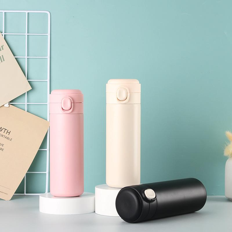 Simple stainless steel portable bounce cover pea cup creative gift cup mini small capacity thermos cup