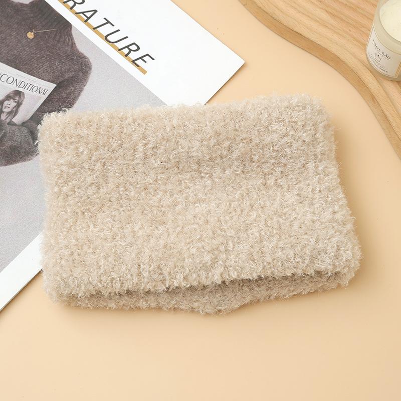 Căciulă Pluș Urechi Urs Drăguț Colorat Boabe de Zahăr Eșarfă de Exterior Set Cald pentru Toamnă și Iarnă Pălărie cu Boruri pentru Cap Mare