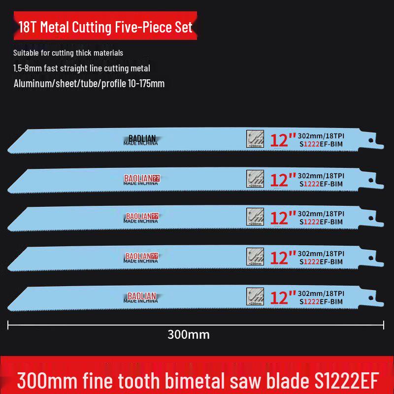 Versatile Reciprocating Saw Blade for Metal, Wood, Plastic & Aluminum with Coarse & Fine Teeth, Extended Jigsaw & Electric Saw Compatibility.