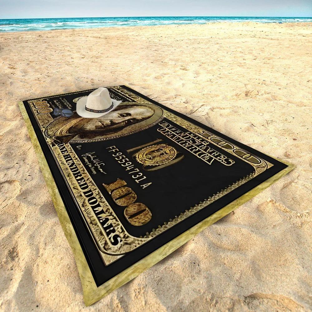 Creative USA Dollar Towel Microfiber Beach Towel Absorbent Quick dry Soft Yoga Swimming Resort Mountain Climbing Towel