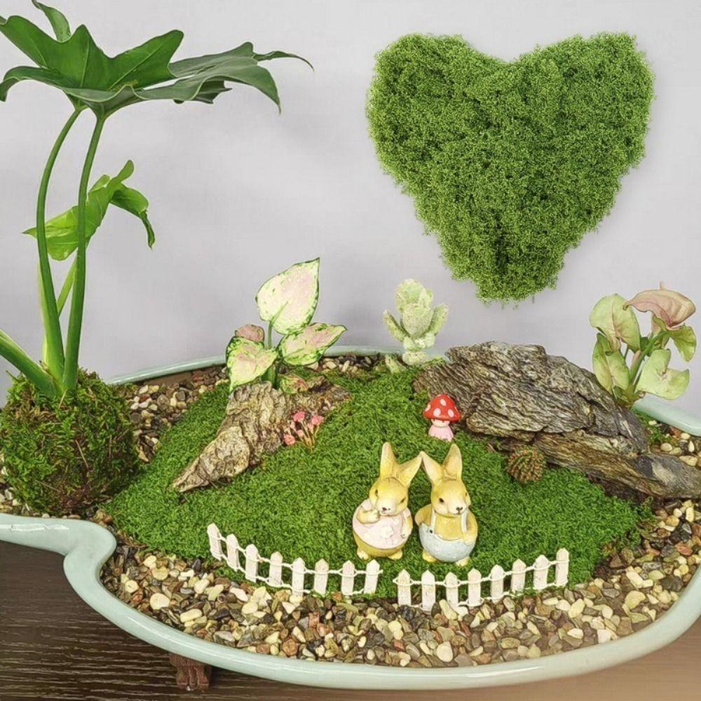 1Set For Potted Plants Simulation Moss Ornaments Micro Landscape Fake Grass Durable Green Moss