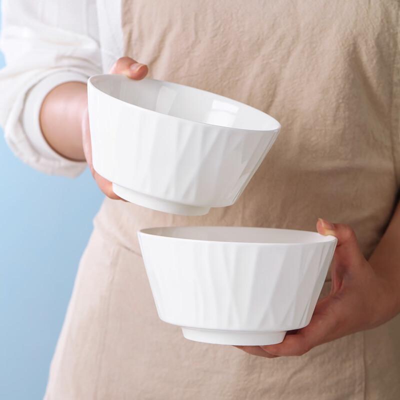 Haoya Jingdezhen Nordic Ceramic Noodle Soup Bowls (6-inch, 2-Pack)