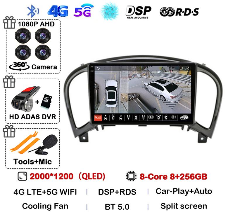 Android 14 Carplay Auto For Nissan Juke YF15 2010 2011 2012 2013 2014 Car Radio Multimedia Video Player GPS Stereo 360 Camera 4G