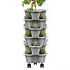 Stackable Vertical Planter 6-Tier With Wheels Weatherproof Plastic Flower Pot Garden Towers For Vegetables Strawberry Planter
