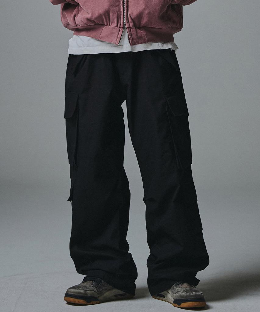 NOT4NERD Ripstop Multi Pocket Semi Wide Pants - Black