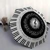 1 Automatic Open/Close Piano Key Note Pattern Umbrella - Black and White Design, 8-Rib Frame, Music Lovers & Piano Enthusiasts