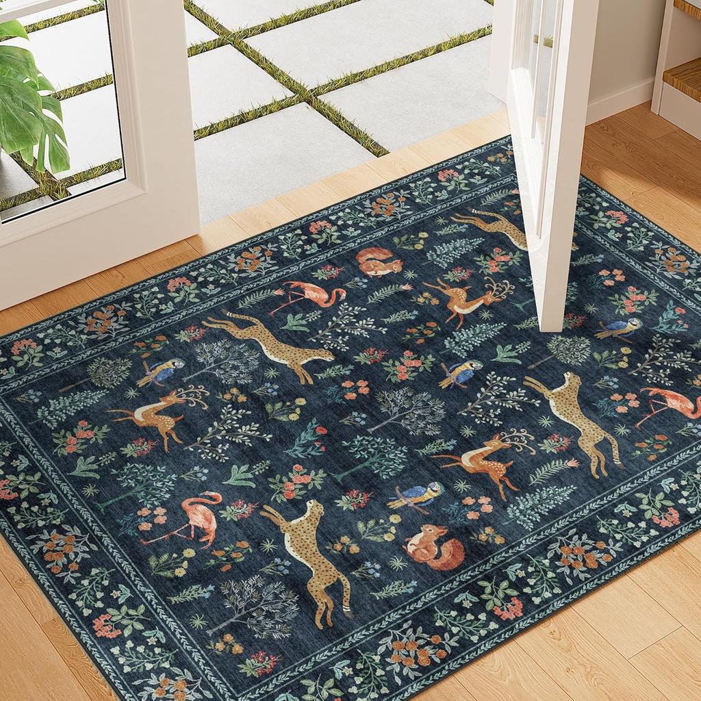 French Style Bedroom Decor Plush Carpet Fluffy Soft Carpets for Living Room Flower Pattern Lounge Floor Mat Thicken Washable Rug