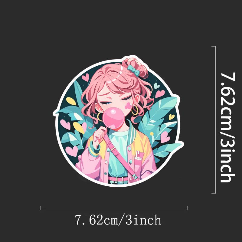 Little Girl Lollipop Sticker Durable for Laptop, Car, Luggage, Skateboard & More - Perfect for Teens, Adults, Creative Decor & Gifting