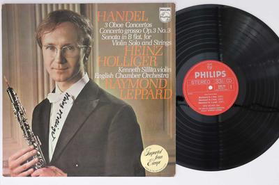 LP Record RAYMOND LEPPARD - Handel, Heinz Holliger: 3 Oboenkonz 6500240 PHILIPS 1971 Netherland Classical Used