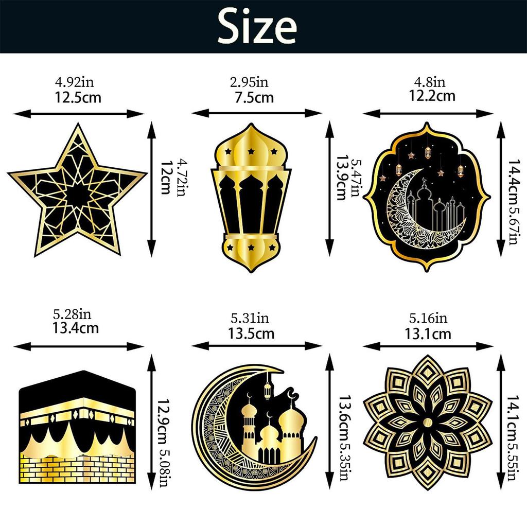 Festive Banner Black Gold Background Prop With Cake Topper Moon Star Party Garlands For Indoor Event Workplace Home Celebration
