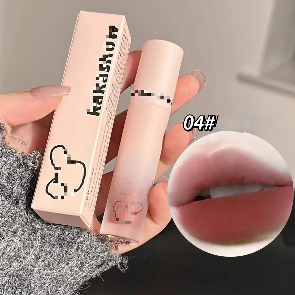 Velvet Matte Lip Mud Lipstick Bears Waterproof Long Lasting Smooth Lip Gloss Women Lips Make Up Korean Cosmetics Chestnuts Brown