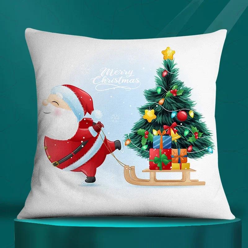 Square Pillowcase, Christmas Gift, Santa Car Supplies, Office Supplies, Living Room Sofa Cushion Cover, Home Decoration.