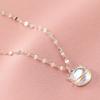 VENTFILLE 925 Sterling Silber Farbe Aurora Katze Halskette Damen Temperament Süß Mondstein Miau Planet Schlüsselbein Kette Schmuck Geschenk