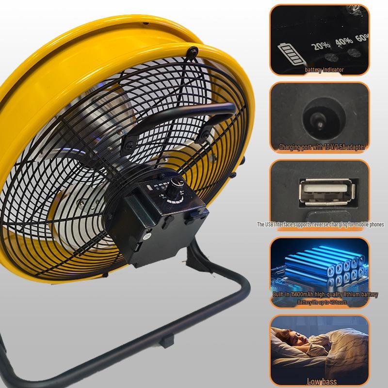 Ventilatore da pavimento solare portatile ad alta potenza per uso esterno