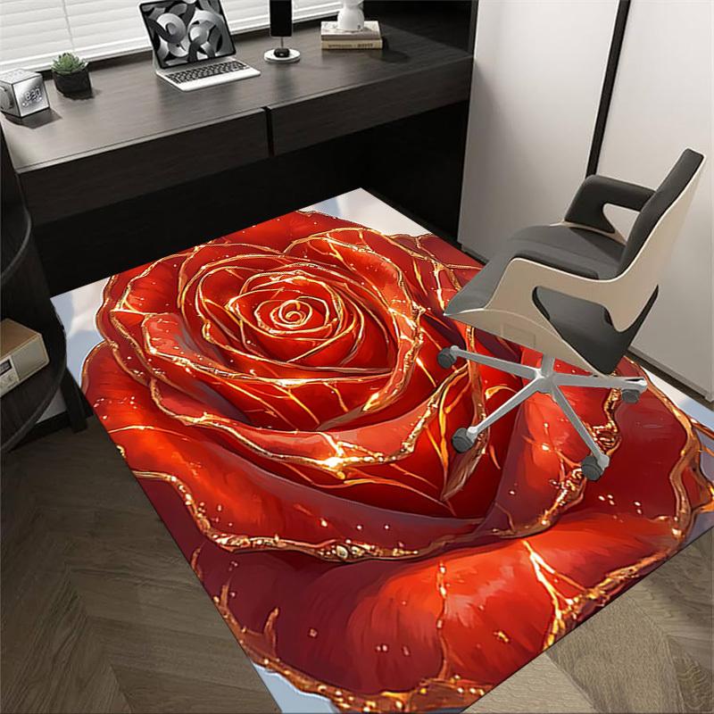 1PC Rose Gold Extra Large Non Slip Floor Carpet, Office, Family, Bedroom Large Area Rug Indoor Rugs, Vibrant Colors